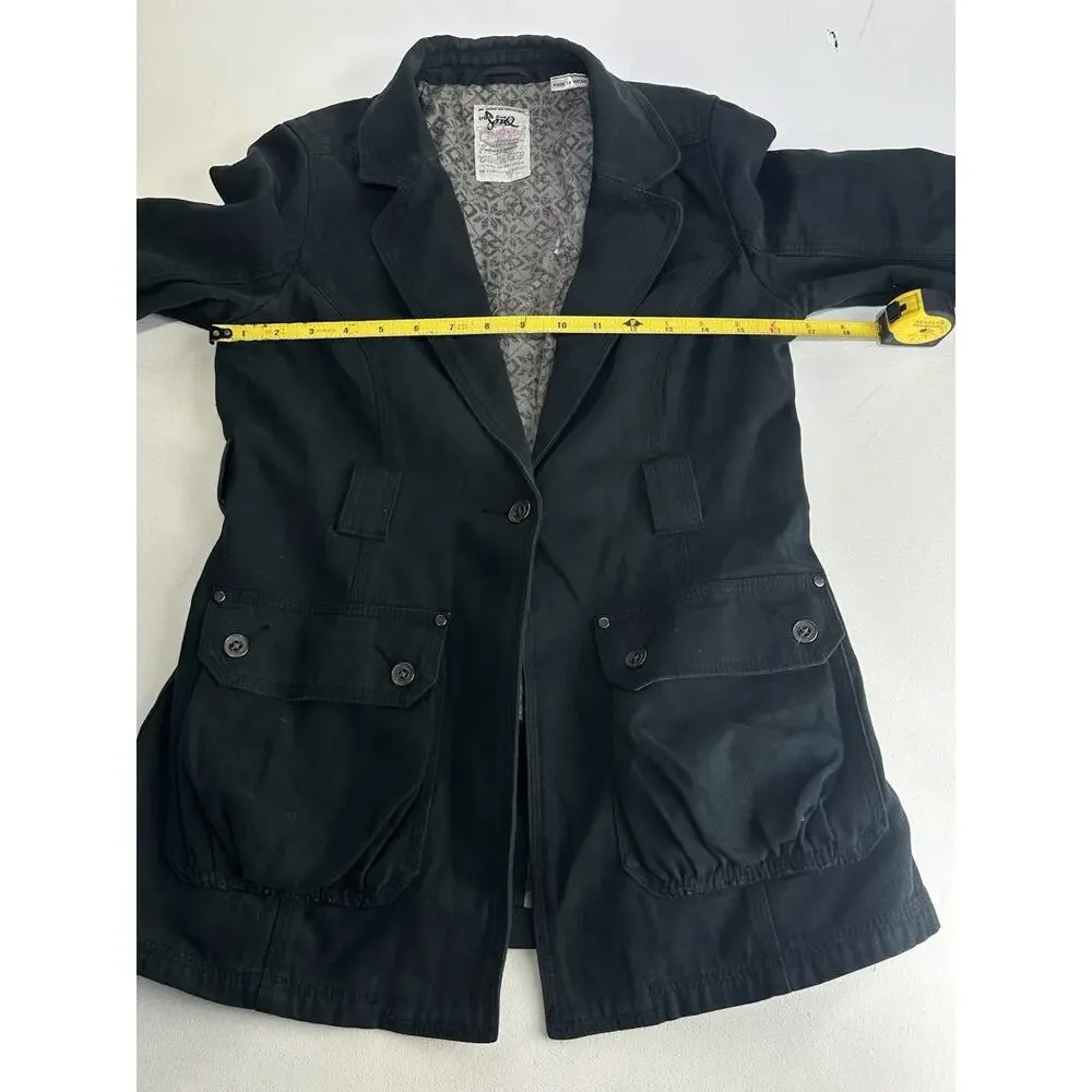 triple five soul black blazer jacket womens size M
